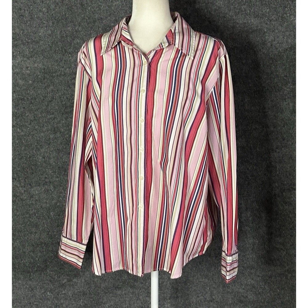 Tommy Hilfiger striped 100% cotton Long sleeve button Up shirt Size 2XL AX5517